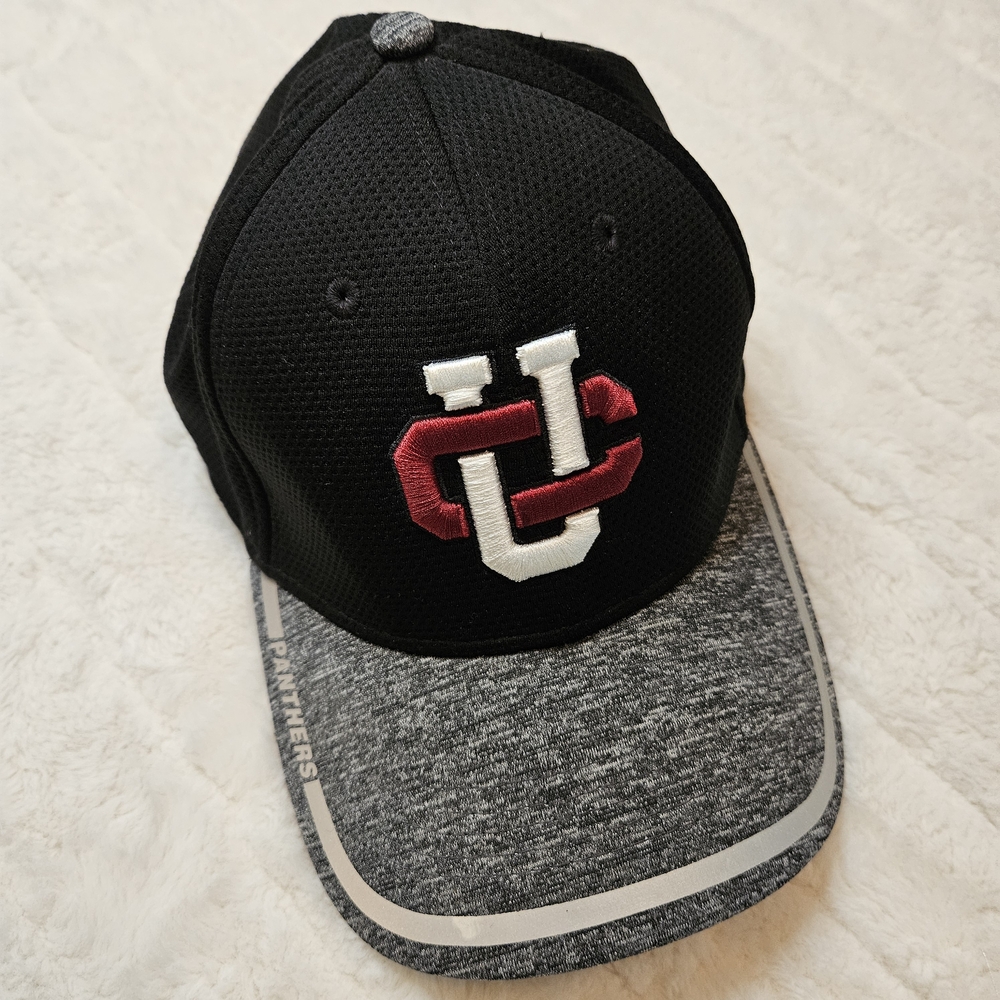New Era Black and Gray Hat with Red Embroidery